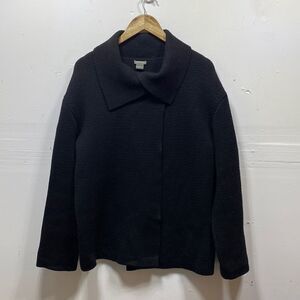 Ann Taylor Chunky Knit Collared Cardigan Large